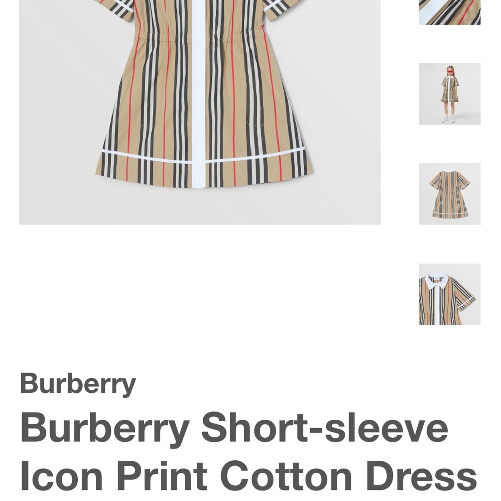 little girls burberry cotton Icon print dress . 2T new with tags!!